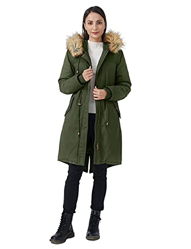 WenVen Women's Winter Long Hooded Sherpa Lined Parka Jacket Warm Coat2