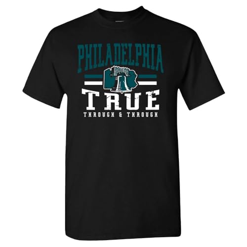 Philadelphia Retro Vintage Men's T-Shirt for Foorball Fans (Black, 2XL)