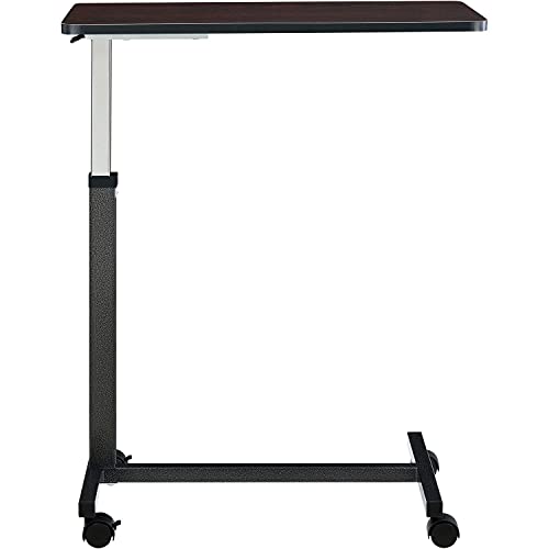 Global Industrial Mobile Overbed Table with H-Base, Walnut Laminate Tabletop - Thumbnail 3