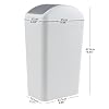 3 Gallon Plastic Trash Can with Swing Lid, Swing Top Garbage Can, Gray