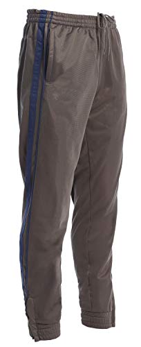 Gioberti Mens Athletic Track Pants with Ribbed Zipper Cuffs, Charcoal, Large