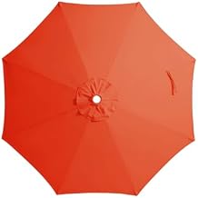 JEAREY 9 ft Patio Umbrella Replacement Canopy for 8 Ribs, Table Market Yard Umbrella Replacement Top Cover-Orange Canopy Only
