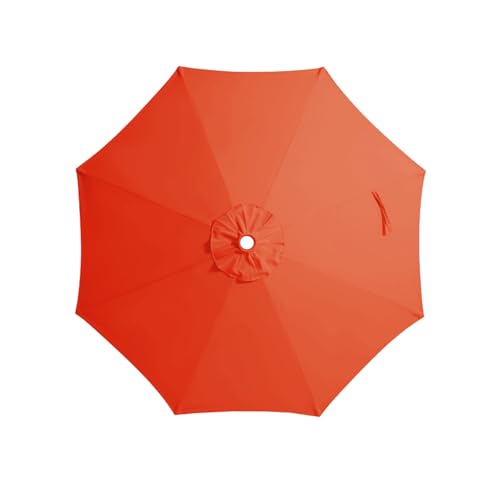 JEAREY 9 ft Patio Umbrella Replacement Canopy for 8 Ribs, Table Market Yard Umbrella Replacement Top Cover-Orange (Canopy Only)