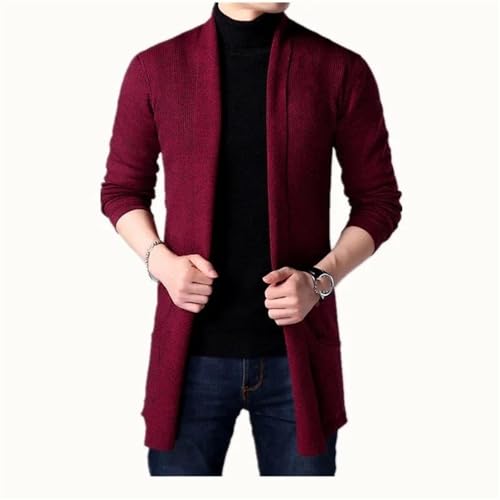 Men Long Leather Blazer Jacket Autumn Stylish Lapel Business Casual Fashion Outerwear Plus Size4