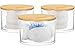 Relaxdays Set da 3 Contenitori per Cotton Fioc, con Coperchio, in Acrilico, Semplice da Pulire, Naturale-Trasparente