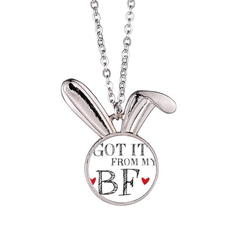 Collier avec pendentif lapin en acier inoxydable ajustable pour femme