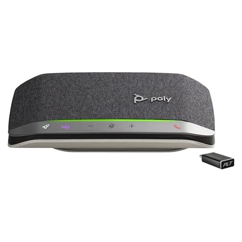 Poly - Sync 20+ Bluetooth Speakerphone (Plantronics) - Personal Portable Speakerphone - USB-C Bluetooth Adapter - Connect to Your PC/Mac/Cell Phone - Works with Teams (Certified), Zoom & More Cover