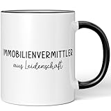 JUNIWORDS Tasse, Immobilienvermittler aus Leidenschaft, Schwarz (6645002)