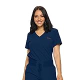 Monarch Uniforms Womens Scrub Top One Pocket Tuck In Scrub Top for Women (NAVY) S