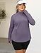 LOMON Womens Plus Size Workout Tops Long Sleeve 1/4 Zip Uv Sun Protection Quick Dry Hiking Athletic Shirts Rash Guard Upf50+（Gray Purple,4XL）
