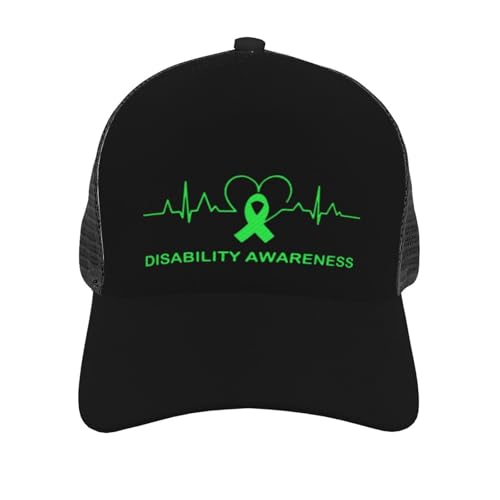 Disability Awareness Heartbeat Mesh Baseball Cap - Classic Adjustable Peak Cap, Trucker Hat for Men & Women2