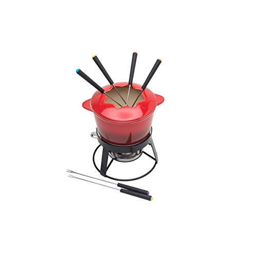 Fondue de Cerâmica Vermelho 1L 10PÇS