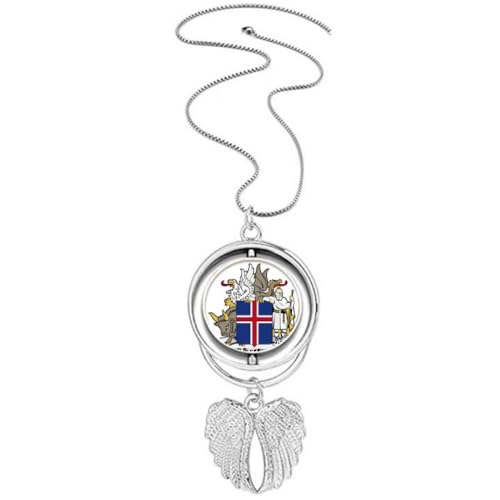 Collier Islande pendentif ailes d'ange, le cadeau symbolique idéal avec blason UE