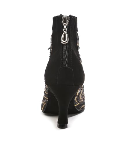 Bottes de danse modernes à lacets maintenant la cheville avec talon stable de 7cm