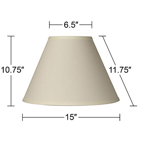 Sela Antique Large White Linen Empire Shade 6.5x15x10.75 (Spider) by Springcrest - Used condition - Image 6