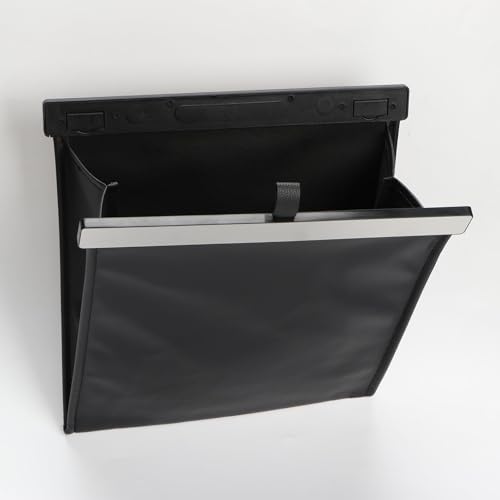 Poxvalzor 車 ゴミ箱【多車種対応フック】スリム PUレザー 大容量 防水 マグネット式 倒れない 省スペース 折り畳み式 小物入れ 収納 便利グッズ ブラック