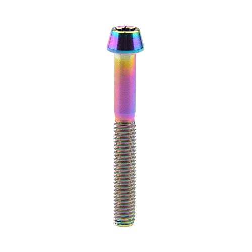 Image of Titanium Ti Bolt M5x9 16 18 20 25 30 35 40 45 50 55 60mm Tapered Head Screws Pack of 4 (M5x45mm, Ranibow)