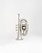 QUEENBRASS Pocket Trumpet in Bb Pitch – Chrome Finish Brass Instrument with Mouthpiece & Case | Compact Design for Students, Beginners