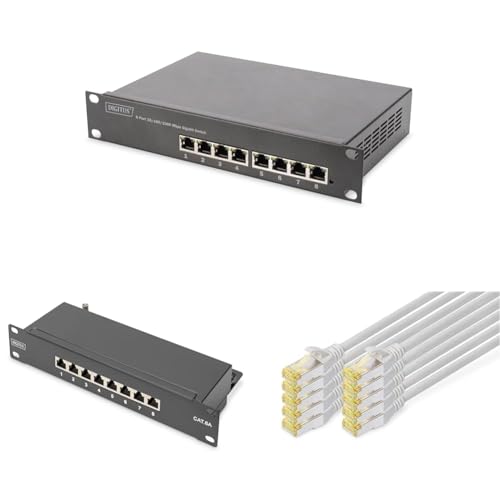 Kit réseau 10 Pouces DIGITUS avec switch PoE administrable et panneau Cat-6A