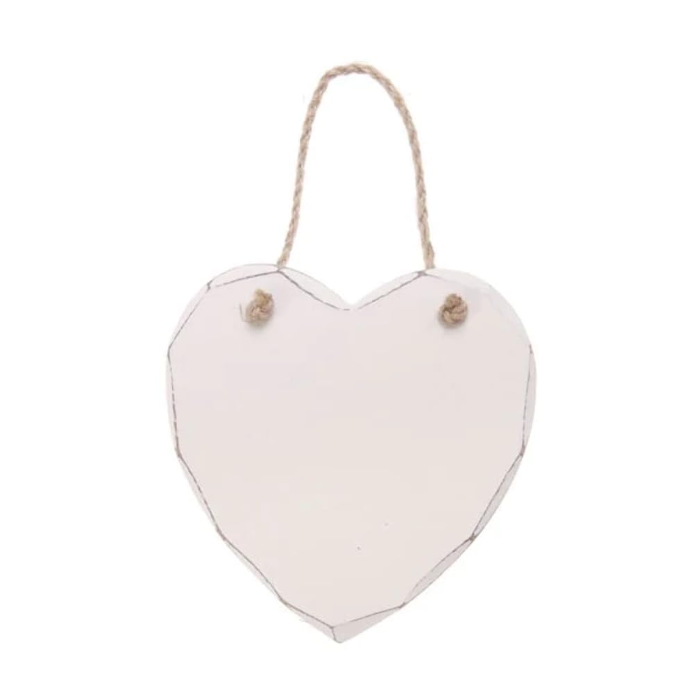 Sass & Belle Ivory White Rjb Stone Sass And Belle Plain Wooden Heart Plaque For Personalisation
