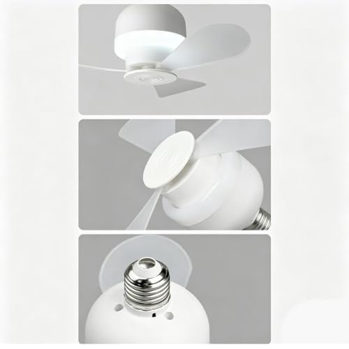 Soplador de viento silencioso y luz integrada en ventilador de techo de 28 cm para el hogar 7