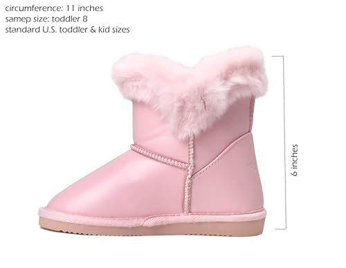 Image of REDVOLUTION Kids Boots Toddler Girls Cute Butterfly Bow | PomPom PU leather Boot (Toddler /Small Kid)
