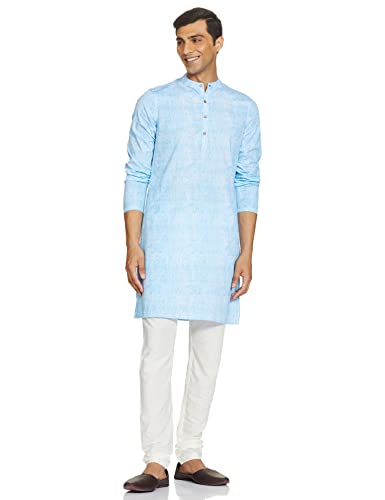 Image of Amazon Brand - Symbol Men Cotton Printed Long Kurta (Regular Fit)