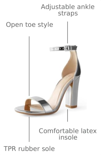 Image of Ankis Nude Black White Heels for Women Open Toe Ankle Strap Heel Sandals