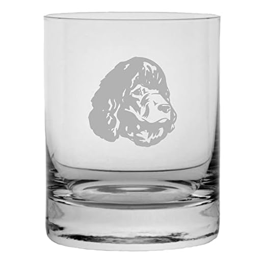 Irish Water Spaniel Dog Personalized Custom Etched 10.25oz Crystal Rocks Whisky Glass