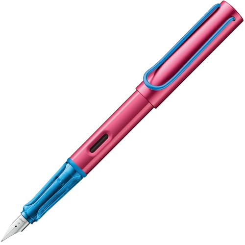 Image of Lamy AL-star rollerskate fountain pen with polished steel nib in line width M | Lamy Fountain pen with ergonomic grip - lightweight aluminium housing - incl. LAMY T 10 blue ink cartridge - right handed