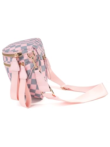 Image of FEIBOON Spacious Checkered Nylon Crossbody Bag Bum Bag Handbags Wallets for Women
