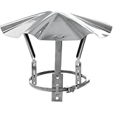 Des Temps Toits   Chapeau Chinois Fixe Galvanisé N°1 Ø83 111mm   Tôle Galva à Chaud   Cône Embouti Pattes Démontables Collier Réglable   Fabriqué en France