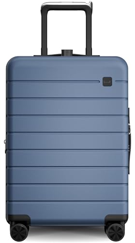 LUGGEX Carry On Luggage with Spinner Wheels - 20 inch Expandable Hard Shell Suitcases - Accelerate Access with DiHook, Handy Pouch, Blue