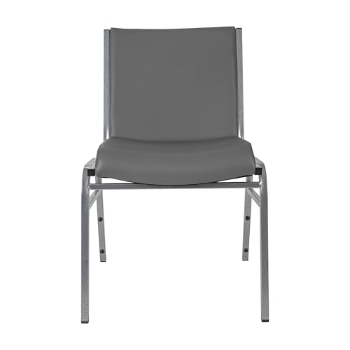 Flash Furniture 4 Pack Hercules Heavy-Duty Vinyl Lobby Chairs with Ganging Brackets and Cushioned Seats, Stacking Chairs for Waiting Rooms/Offices, Gray by Flash Furniture - Image 9