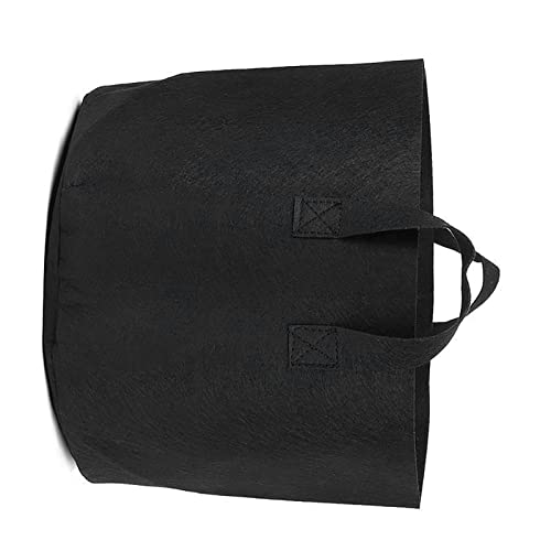 5pcs Black Grow Bag, Duty Fabric Pots, 5 galões respiráveis ​​engrossados ​​tecido Plant Bag, reutil