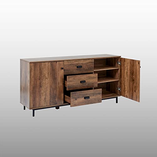 Peaktop Sideboard With 2 Doors And 3 Drawers Metal Legs And Handles #TOP5