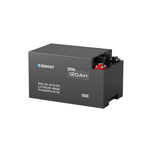 Renogy Pro S1 12V 120Ah LiFePO4 Lithium Battery, 150A High Output (1920W), Self Heating Deep Cycle Battery with Bluetooth, IP67 & Fire Retardant Case, Under Seat Fit for RV, Van, Marine & Off Grid