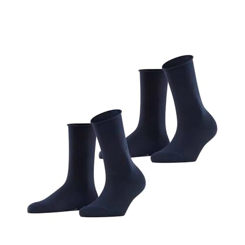 ESPRIT Damen Basic Pure 2-Pack W SO Hausschuh-Socken, Blickdicht, Blau (Marine 6120), 39-42 (2er Pack)
