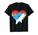 Cute Shark Design Retro Heart Shape Vintage Style T-Shirt