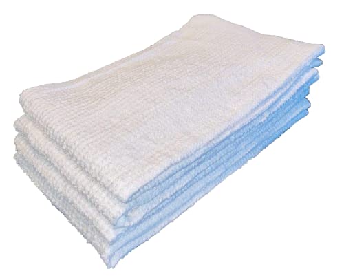 BAKN 12-Pack 100% Cotton White Quality Bar Towels, 16×19 Inches, 18oz