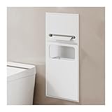 Edelstahl-Dusche, wasserdichte Nische für Shampoo und Toilettenartikel, eingebettete Regale für Badezimmer, Küche und Zuhause, Aufbewahrung, Weiß, 60 x 20 cm