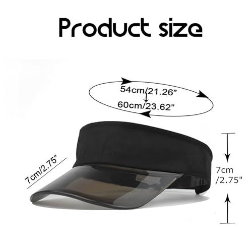 HAWILL Sonnenvisier Sonnenhut Damen Leoparden Druck Visor Cap Sport Sonnenschutz Strand Sonnenblenden Hut 80er Jahre UV Schutz Kappe Sommer für Golf Tennis (DE/NL/SE/PL, Numerisch, 56, 58, Schwarz)