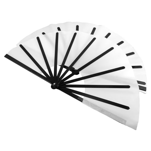2 éventails pliables blancs pour sublimation et personnalisation créative style asiatique