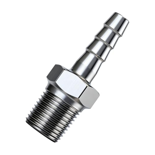 Replacement for Yamaha 6E5-45378-00-00 Outer Hose Connector, Stainless Steel Upgrade for 1984-1994 30HP-225HP Models (1)