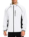 Bikewa Men's Cycling Rain Jackets Waterproof Running Bike Windbreaker Hooded...