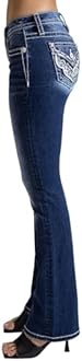 Miss Me Women's Western Stampede Faux Flap Pocket Mid-Rise Bootcut Jeans