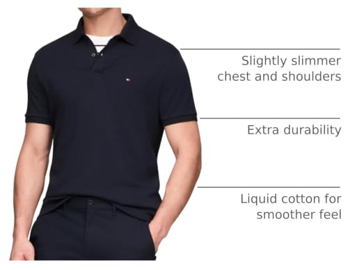 Image of Tommy Hilfiger Mens Short Sleeve Casual Polo Shirts in Regular Fit with Liquid Cotton