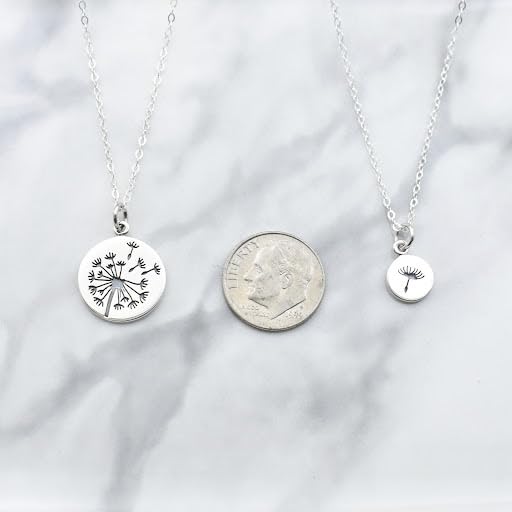 Mother and Daughter Dandelion Necklace Set. Mother and Three Daughter Jewelry. Mother's Day Gift. New Mother Gift. Adoptive Mother gifts 925 Sterling silver necklace set2