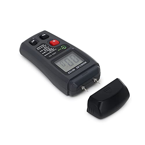 Image of RCSP Wood Moisture Meter Digital Large LCD Display with 2 pin Test Probe Humidity Damp Meter for Firewood Paper Humidity Measuring Grey