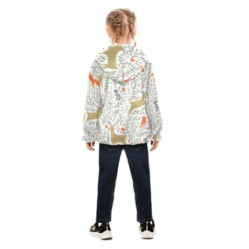 OTVEE Fox Deer Wild Animals Kids Hoodie Jacket Fall Spring Full Zip Warm Outwear Coat4